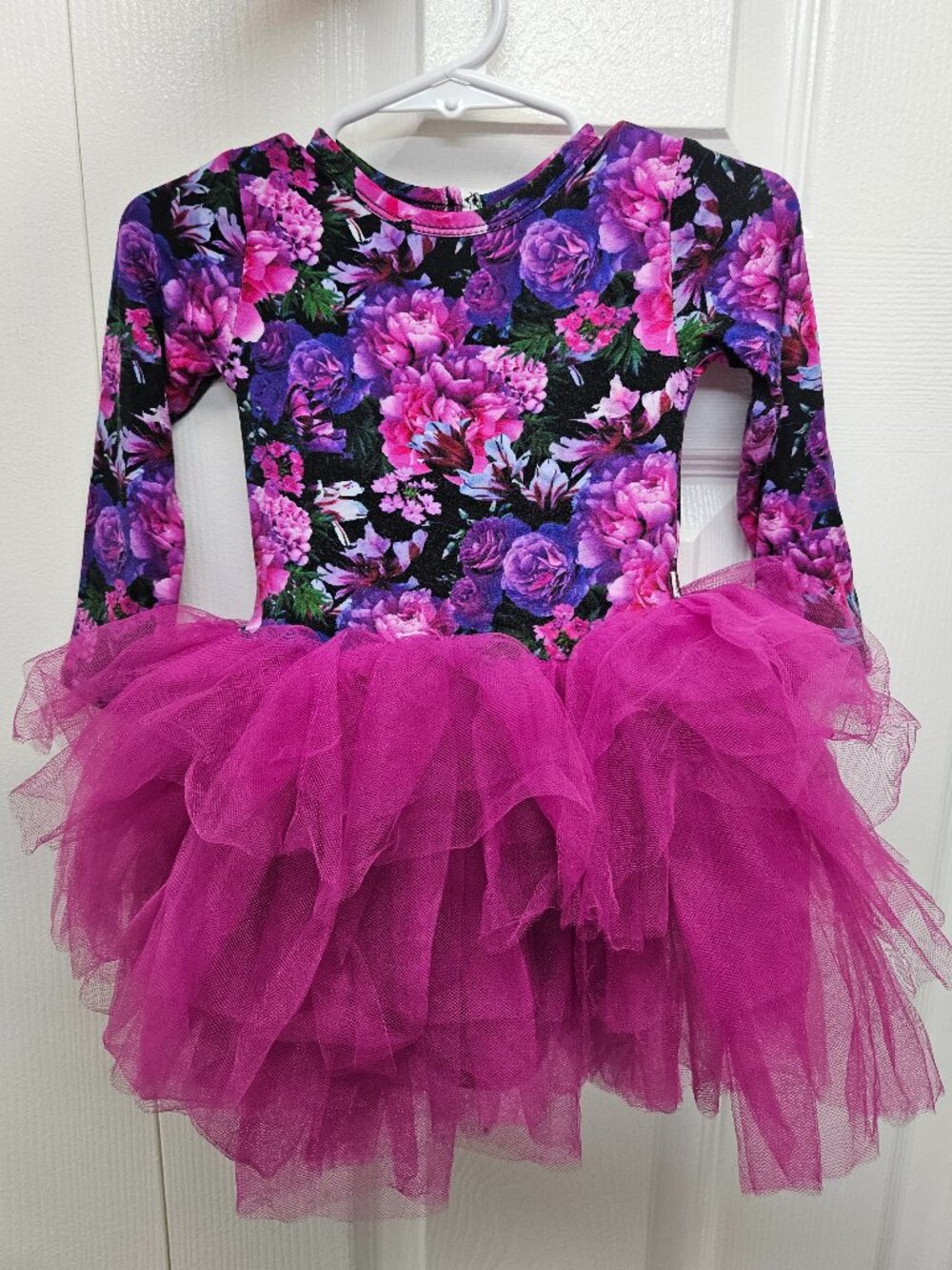 Bums & Roses Midnight Bloom Tulle Tutu Dress 12-18mo EUC